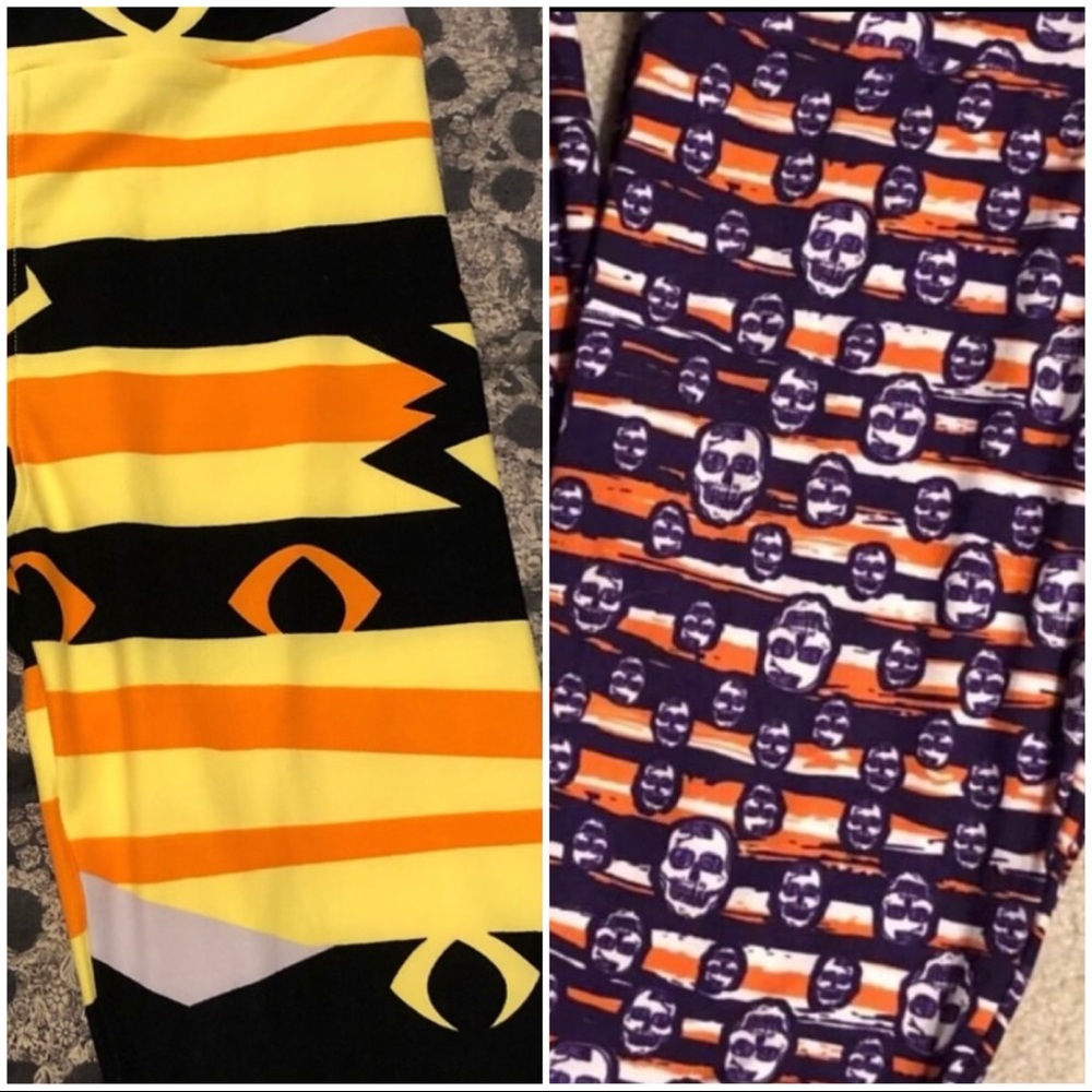 LulaRoe 2 lot- Halloween leggings OS
